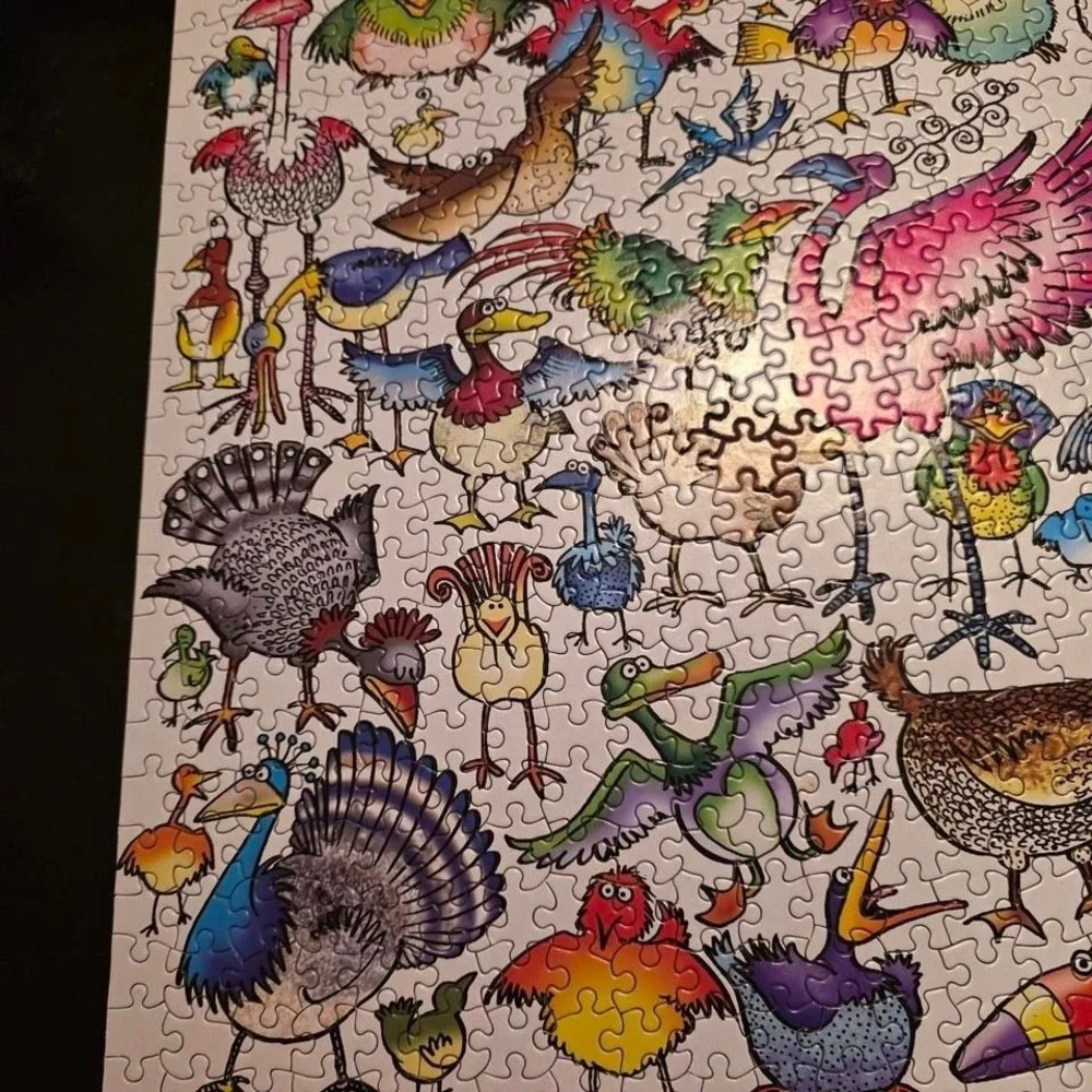 Ceaco Animal Jam 750 Piece Jigsaw Puzzle Lori Schory Colorful Birds Art Poster